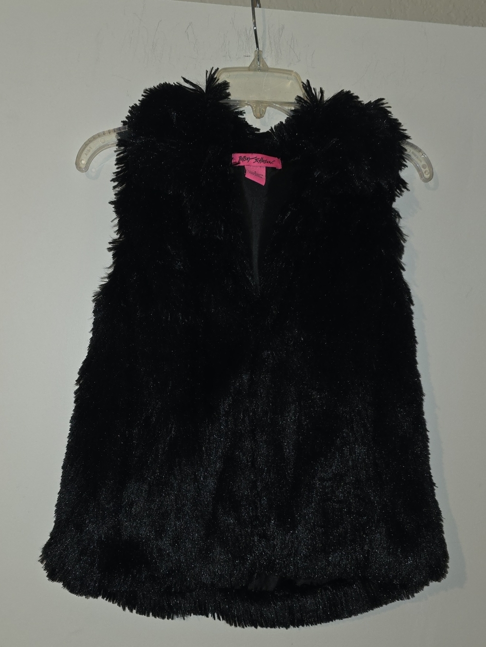 Betsey Johnson Black Faux Fur Vest